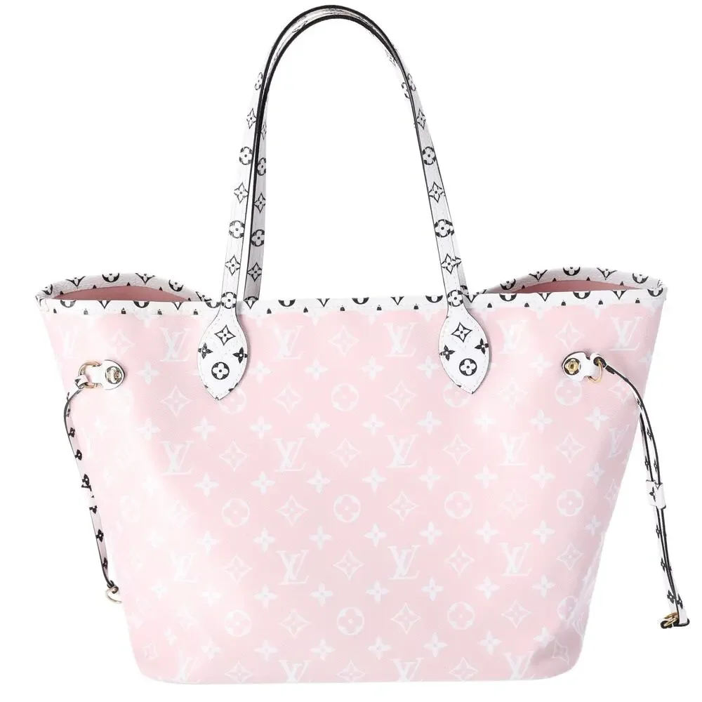 Louis Vuitton Neverfull MM Giant Monogram Tote Bag M44567 Rouge Pink